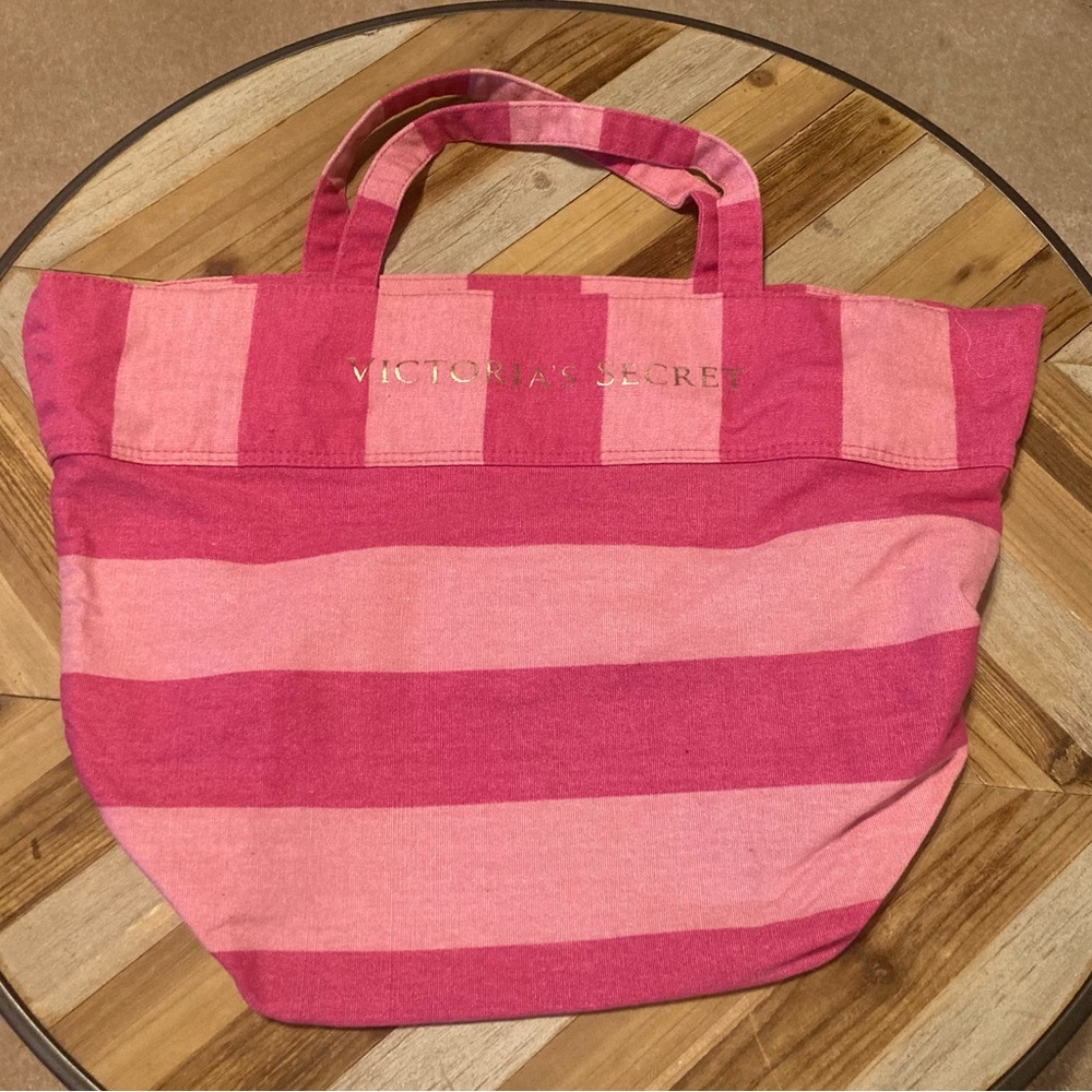 Vintage VICTORIA’S SECRET striped pink tote bag